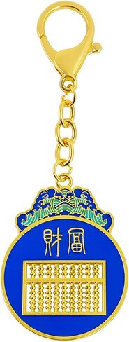 Fengshuibringluck فنغ شوي تسعة قضبان المعداد المفاتيح حسن الثروة الحظ ثروة تميمة مفتاح سلسلة in Kuwait