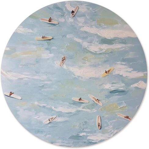 Vintage Sailboat Round Mouse Pad, Retro Coastal Landscape Mousepad for Women, Rustic Nautical Blue Seascape Non-Slip Base Desktop Protection Mouse Mat for Computer Home Office, 8.7x8.7 Inches in Kuwait