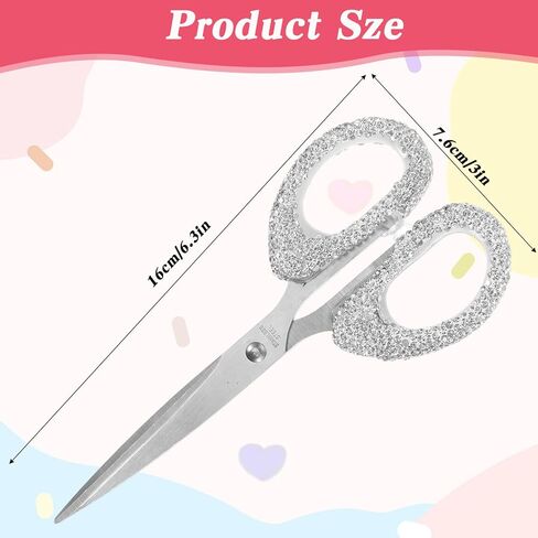 Bling Rhinestone Scissors Stainless Steel Scissors for Crafting, Office, Home, Multi-use Paper Cutting Tool(6.3 Inch) in Saudi Arabia