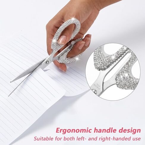 Bling Rhinestone Scissors Stainless Steel Scissors for Crafting, Office, Home, Multi-use Paper Cutting Tool(6.3 Inch) in Saudi Arabia