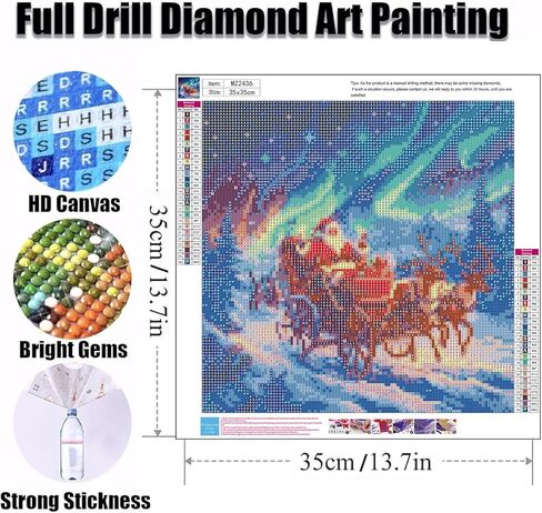Ekuxom Santa Claus Diamond Art Kits for Adults- 5D Christmas Diamond Painting Kits for Adults Beginners-DIY Full Drill Round Rhinestone Gem Art Crafts Paintings for Home Wall Decor 14x14inch in Saudi Arabia