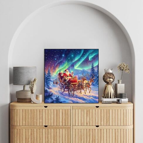 Ekuxom Santa Claus Diamond Art Kits for Adults- 5D Christmas Diamond Painting Kits for Adults Beginners-DIY Full Drill Round Rhinestone Gem Art Crafts Paintings for Home Wall Decor 14x14inch in Saudi Arabia
