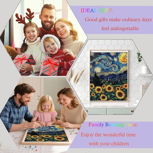 Sunflower Diamond Art Kits for Adults, Van Gogh Starry Night Diamond Painting Kits for Adults Beginner, 5D Full Drill Round Diamond Dots Crafts Paintings Canvas Perfect for Home Wall Decor 12x16Inch in Saudi Arabia