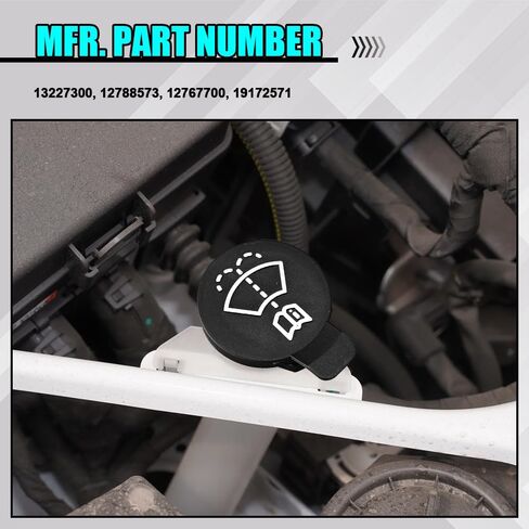 Windshield Wiper Washer Fluid Reservoir Tank Bottle Cap, Car Washer Fluid Cap, 13227300 Reservoir Tank Cap, Windshield Washer Reservoir Cap Replacement for Chevy Buick Cadillac GMC (Black) in Kuwait