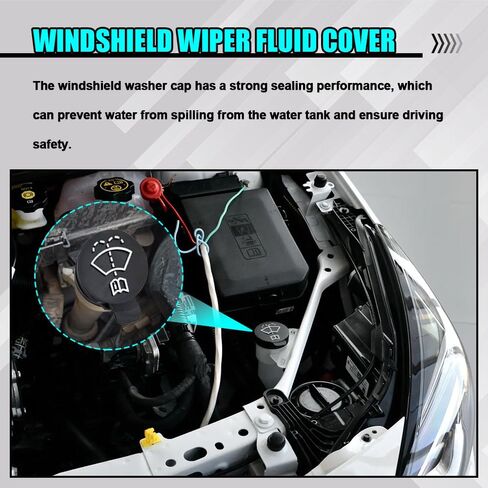 Windshield Wiper Washer Fluid Reservoir Tank Bottle Cap, Car Washer Fluid Cap, 13227300 Reservoir Tank Cap, Windshield Washer Reservoir Cap Replacement for Chevy Buick Cadillac GMC (Black) in Kuwait