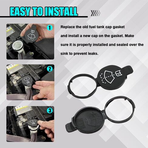 Windshield Wiper Washer Fluid Reservoir Tank Bottle Cap, Car Washer Fluid Cap, 13227300 Reservoir Tank Cap, Windshield Washer Reservoir Cap Replacement for Chevy Buick Cadillac GMC (Black) in Kuwait