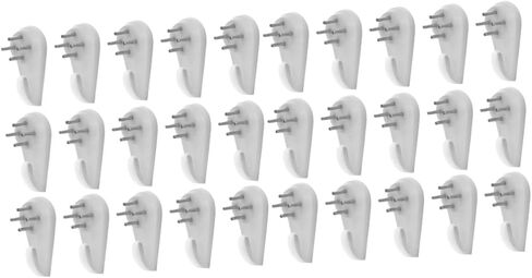 TEHAUX 1set Non-Trace Nail Hooks Plastic White Invisible Nail Invisible Nail Wall Hooks Invisible Nail Hanging Hangers 25pcs in Saudi Arabia