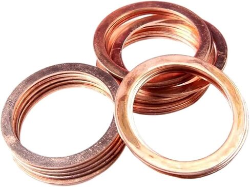 100/150/200/280/300Pcs Sealing Solid Gasket Washer Copper Sump Oil For Boat Crush Flat Seal Tool M5M6M8M10M12M14(200PCS) in Saudi Arabia