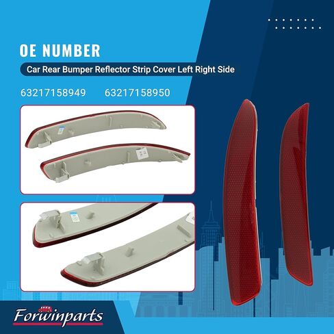 Forwinparts Car Rear Bumper Reflector Strip Cover for BMW X5 E70 2007 2008 2009 2010 2011 2012 2013 Left Right Side 63217158949 63217158950 ABS Red Gray (Set of 2) in Kuwait