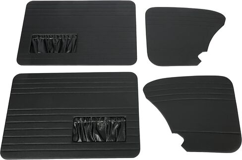 KUAFU Door Panels Compatible with 1965-1977 Volkswagen Beetle Vw Street Baja Bug w/Pockets Leather Black 4 Pcs in Kuwait