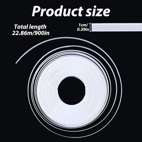 Polyester Boning for Sewing, 25 Yards x 10mm Sew-Through Low Density Corset Boning Plastic Boning for Wedding Dress, Bridal Gown, Nursing Cap, Hat, DIY Garment Support (White) in Saudi Arabia