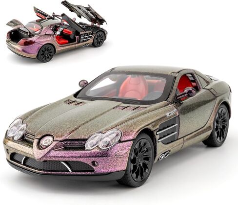 SLR Race Car Model, Die-cast 1:24 Toy Cars with Light and Sound, Alloy Pull Back Car for Kids Boys Girls Adults Birthday Gift (Purple) in Saudi Arabia