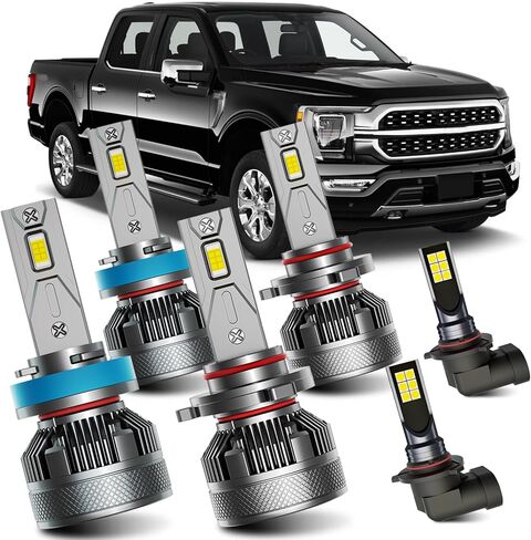 مجموعة مصابيح الضباب Lo-hi تناسب Ford F150 2015-2021 2022 2023، 6 قطع توصيل وتشغيل 300% بيضاء فائقة السطوع Powersports F-150 Lights Blubs in Kuwait
