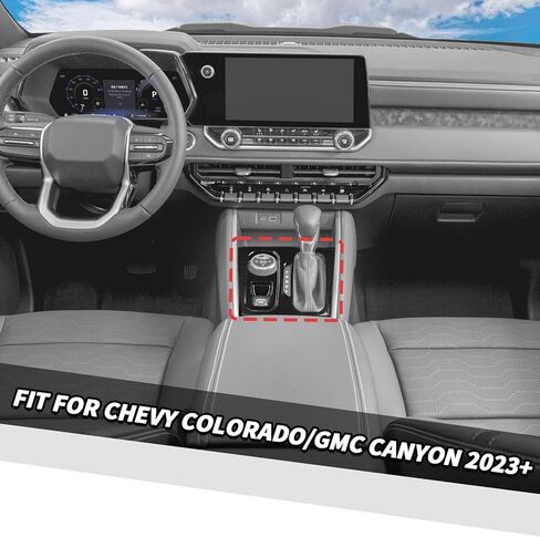 Jimen Fit for Chevrolet Colorado/GMC Canyon 2023-2025, Center Console Gear Shift Panel Trim Cover (Carbon Fiber) in Kuwait