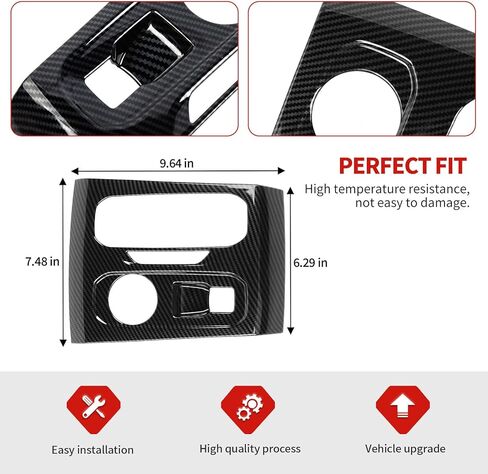 Jimen Fit for Chevrolet Colorado/GMC Canyon 2023-2025, Center Console Gear Shift Panel Trim Cover (Carbon Fiber) in Kuwait