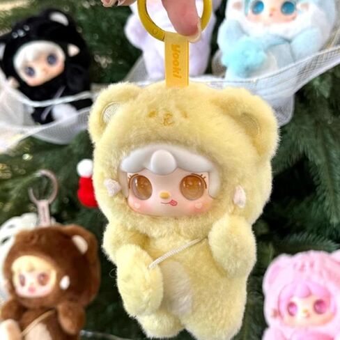 Yooki Take A Bite of Bear Series Plush Box Cute Action Figures Collectible Mystery Stuffed Doll Toys Bag Charm Pendant Keychain Birthday Valentine Gift for Friends Family Kids in Saudi Arabia