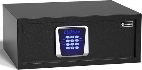 XDeer 𝟑𝟑 𝐋𝐁 Hotel Safe 1.39 Cubic Feet Home Safe Personal Document Steel Security Safe Box With Hotel-Style Digital Electronic Lock/Sensor Light/Silent Mode - Black 1PCS in Saudi Arabia