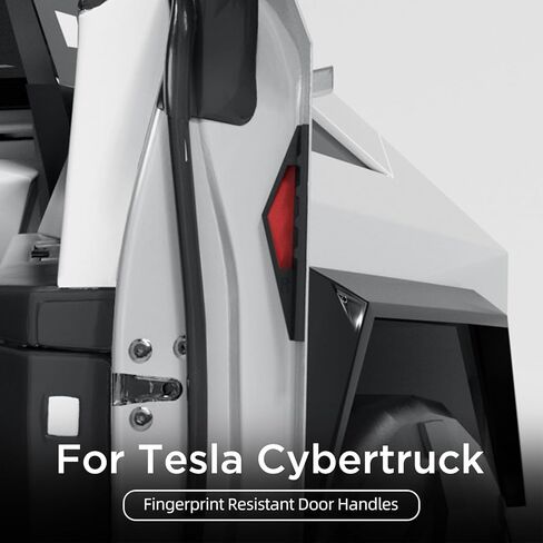 4 قطع من مقابض أبواب السيليكون المقاومة لبصمات الأصابع من LUCKEASY لـ Tesla Cybertruck 2023-2025 2026 مع شرائط عاكسة مضادة للخدش، واقيات حافة الباب الآمنة اللاصقة 3M باللون الأسود والأحمر in Kuwait