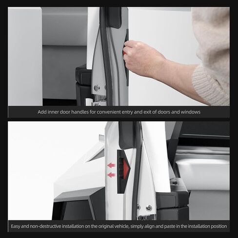 4 قطع من مقابض أبواب السيليكون المقاومة لبصمات الأصابع من LUCKEASY لـ Tesla Cybertruck 2023-2025 2026 مع شرائط عاكسة مضادة للخدش، واقيات حافة الباب الآمنة اللاصقة 3M باللون الأسود والأحمر in Kuwait