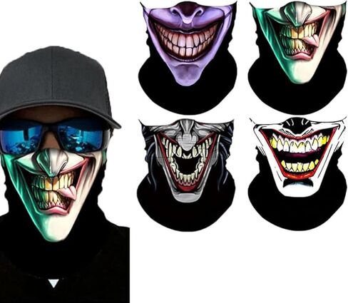 8PCS Scarves Bandanas Face Tube Black Headband, Motorcycle Multi Function Headwear Hat Scarf Neck Warmer Balaclava in Kuwait