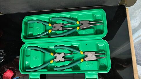 4-piece Snap Ring Plier Set, 7 in (17.8 cm) Round Nose C-Clamp, for Snap Ring Removal, with green Storage Case in Kuwait