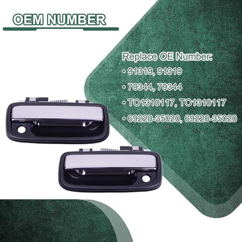 Exterior Front Driver & Passenger Door Handle Set, Compatible with 1995-2004 Toyota Tacoma - Textured Black - 69220-35020, 69210-35020, 79345, 91318, 79344, 91319 in Kuwait