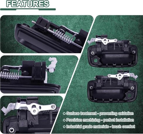 Exterior Front Driver & Passenger Door Handle Set, Compatible with 1995-2004 Toyota Tacoma - Textured Black - 69220-35020, 69210-35020, 79345, 91318, 79344, 91319 in Kuwait