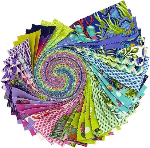 Tula Pink Floral Reef Design Roll 40 2.5-inch Strips Jelly Roll FreeSpirit Fabrics in Saudi Arabia