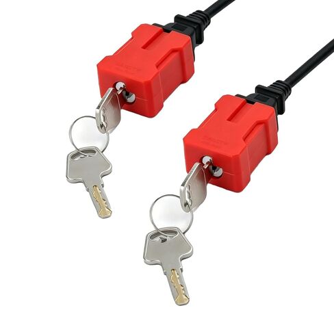 Plug Lock Electrical Cord Plug Lockout Device for Electrical Cord, 2 Pack Plug Locking Safety Lock with 2-pin and 3-Pin Plugs, Comes with 2 Keys Power Disconnection Service in Kuwait