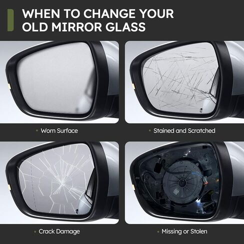 Left Outside Mirror Glass Compatible With Toyota Toyota Rav4 Power Exc. Heated Replaces 879610R080 13 14 15 16 2013 2014 2015 2016 in Kuwait