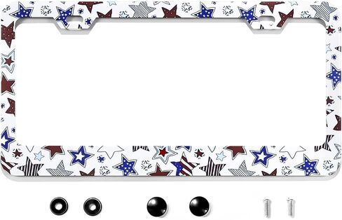 Colorful Floral License Plate Frame Personalise Flowers License Plate Frame Car Universal Stainless Steel Accessories Car Decor with 2 Holes and Screws Fits Standard Us Vehicles Size 12.3 X 6.3 Inch in Kuwait