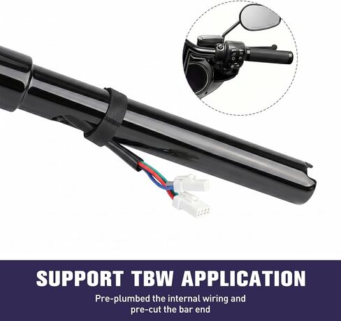 Pre-Wired Rise Handlebars Ape Hangers for Harley 2014-2023 Street Glide Electra Glide Ultra Limited 1.25" Fat Meathook Handle Bar Prewired CAN-Bus Wire and Guiding Line (Gloss Black, 12 inch) in Kuwait