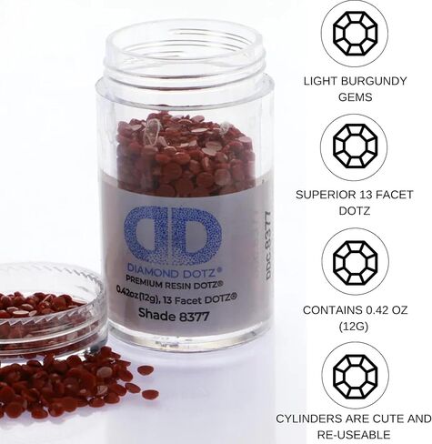 Diamond Dotz 2.8MM 12G Cylinder Light Burgundy - Freestyle Diamond Painting Beads, Diamond Art Beads, Replacement Drills, Loose Gems for DIY Crafts and Art Projects in Kuwait