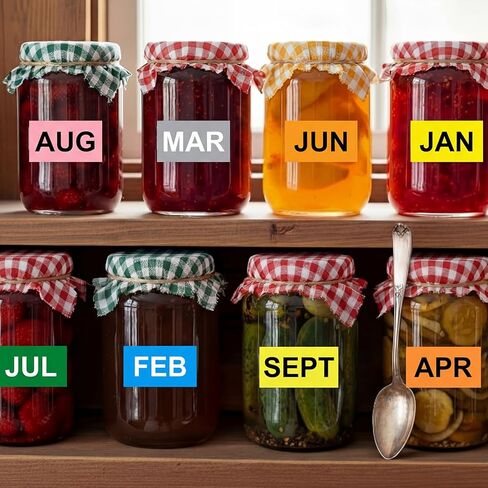 12 Rolls 3600 Pcs Months of The Year Labels - 3 x 2 Inch Rectangular Color Coded Month of The Year Stickers, 300 Pieces Per Roll in Saudi Arabia