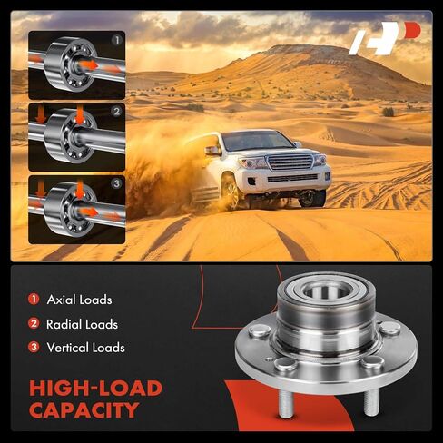 A-Premium Rear Wheel Bearing and Hub Assembly with 5-Lug Compatible with Hyundai Santa Fe 2001-2006, FWD Only in Kuwait