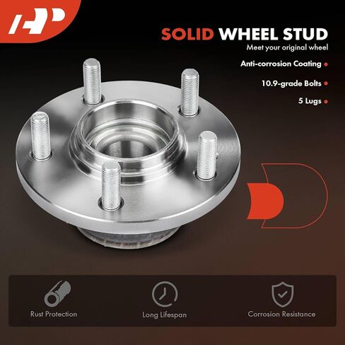 A-Premium Rear Wheel Bearing and Hub Assembly with 5-Lug Compatible with Hyundai Santa Fe 2001-2006, FWD Only in Kuwait