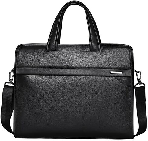 Men's Leather Handbag Cowhide Computer Bag 14 Inch Business Briefcase in Saudi Arabia