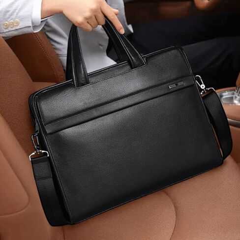 Men's Leather Handbag Cowhide Computer Bag 14 Inch Business Briefcase in Saudi Arabia