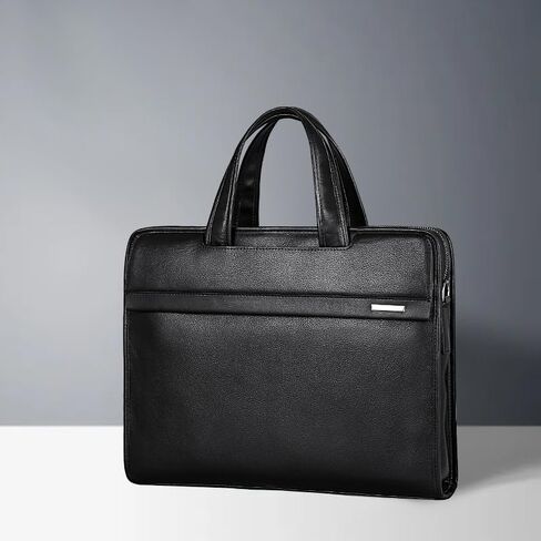 Men's Leather Handbag Cowhide Computer Bag 14 Inch Business Briefcase in Saudi Arabia