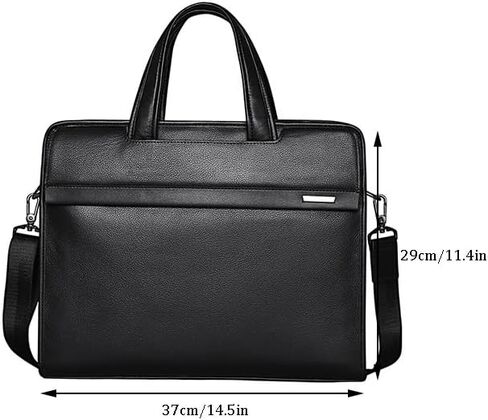 Men's Leather Handbag Cowhide Computer Bag 14 Inch Business Briefcase in Saudi Arabia