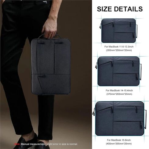 Laptop Bag Laptops Bag Waterproof Notebook Case Sleeve For Computer Handbag Briefcase(Gray,15.6-16 inch) in Kuwait