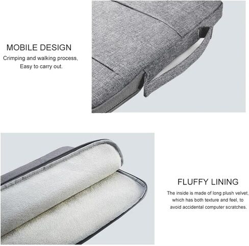 Laptop Bag Laptops Bag Waterproof Notebook Case Sleeve For Computer Handbag Briefcase(Gray,15.6-16 inch) in Kuwait