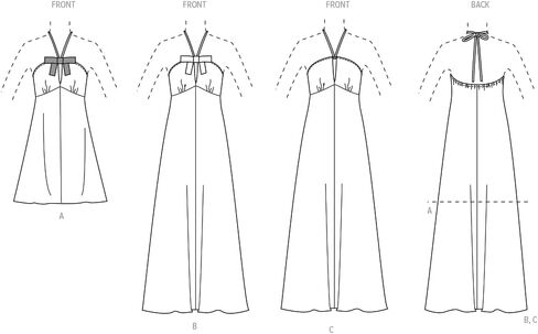 مجموعة أنماط خياطة فستان Simplicity SS3133Y5 Misses' Pullover Halter، رمز التصميم S3133، المقاسات 18-20-22-24-26 in Kuwait