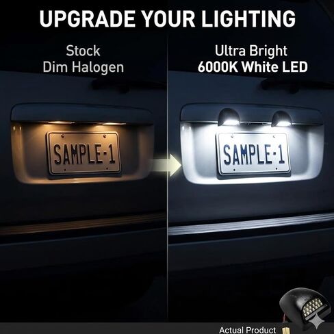 مجموعة مصابيح لوحة الترخيص LED لـ 1999-2013 Ch-evy Silverado 1500 2500 3500، GMC Sierra، Suburban، Tahoe، Yukon، Escalade، 6000K استبدال مصباح العلامة البيضاء، 2 حزمة (6000K زينون أبيض) in Kuwait