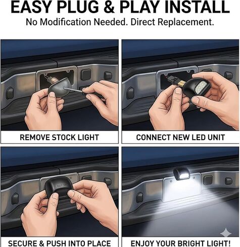 مجموعة مصابيح لوحة الترخيص LED لـ 1999-2013 Ch-evy Silverado 1500 2500 3500، GMC Sierra، Suburban، Tahoe، Yukon، Escalade، 6000K استبدال مصباح العلامة البيضاء، 2 حزمة (6000K زينون أبيض) in Kuwait