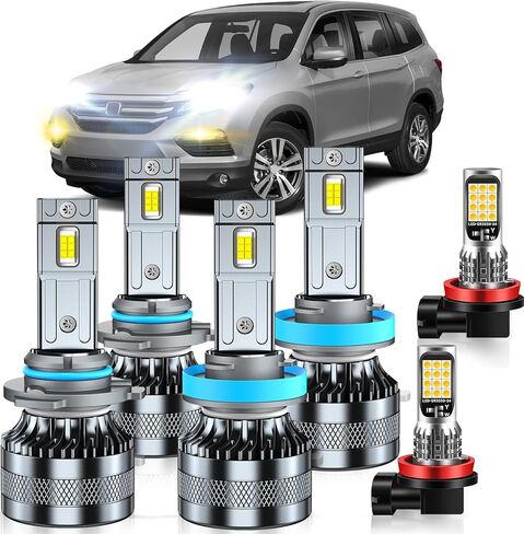 Compatible with 2007-2016 BMW 328i Fog Light Bulbs, High/Low Beam Fog Light Bulbs, 600% Brightness, 6000K White and 3000K Yellow Combo, Pack of 6 in Saudi Arabia