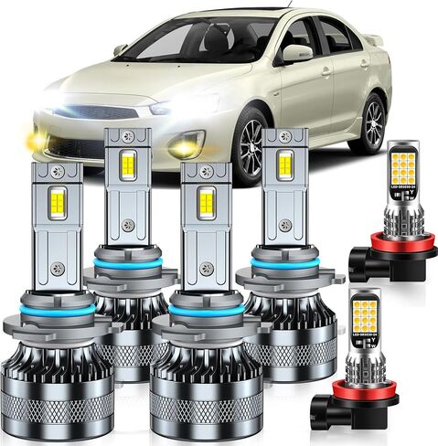 Compatible with 2007-2016 BMW 328i Fog Light Bulbs, High/Low Beam Fog Light Bulbs, 600% Brightness, 6000K White and 3000K Yellow Combo, Pack of 6 in Saudi Arabia