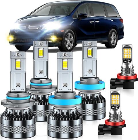 Compatible with 2007-2016 BMW 328i Fog Light Bulbs, High/Low Beam Fog Light Bulbs, 600% Brightness, 6000K White and 3000K Yellow Combo, Pack of 6 in Saudi Arabia