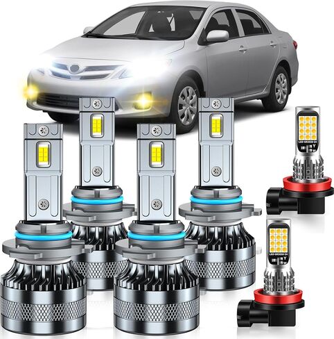 Compatible with 2007-2016 BMW 328i Fog Light Bulbs, High/Low Beam Fog Light Bulbs, 600% Brightness, 6000K White and 3000K Yellow Combo, Pack of 6 in Saudi Arabia