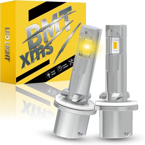 BMT xms 880 H27W H27W/1 Fog Light Bulbs - 400% Brighter 20000LM 6500K White Light - 1:1 Mini Size, Pack of 2 in Kuwait